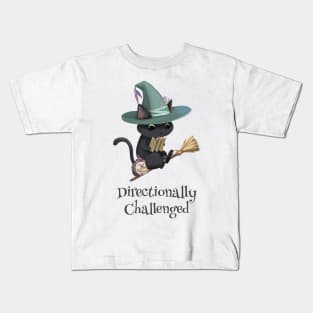 Directionally Challenged Cat and Hedgehog Witches Kids T-Shirt